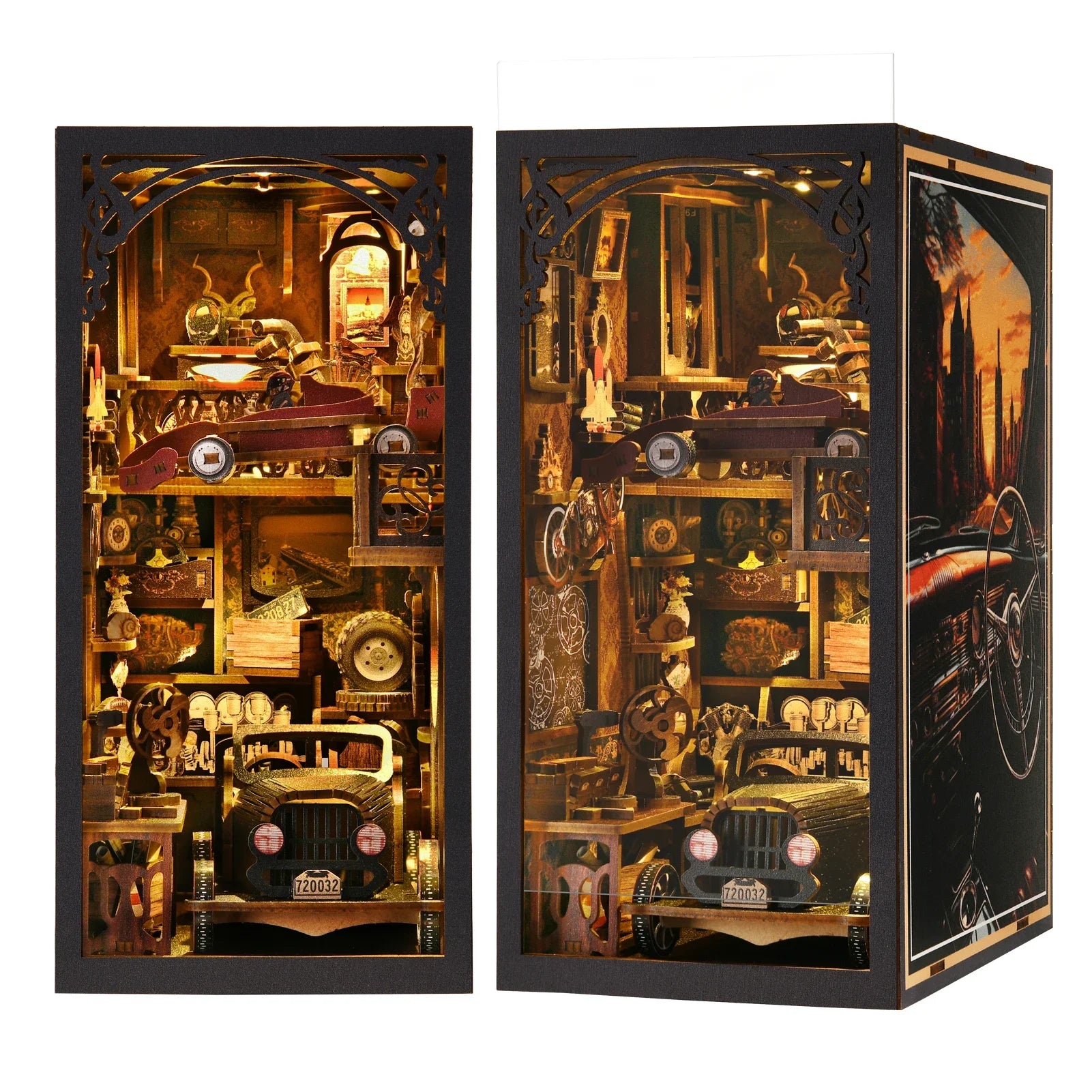 Book Nook Kit DIY 3D Wooden Puzzles Dollhouse Bookshelf Insert